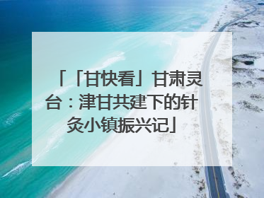 「甘快看」甘肃灵台：津甘共建下的针灸小镇振兴记