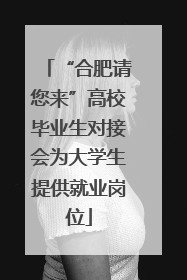 “合肥请您来”高校毕业生对接会为大学生提供就业岗位