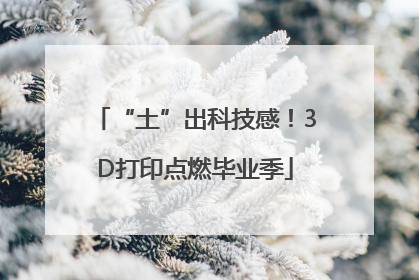 “土”出科技感！3D打印点燃毕业季