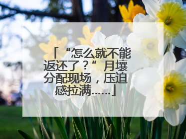 “怎么就不能返还了？”月壤分配现场，压迫感拉满……