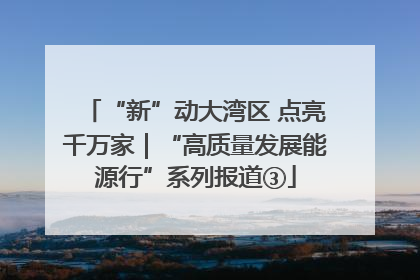 “新”动大湾区 点亮千万家｜“高质量发展能源行”系列报道③