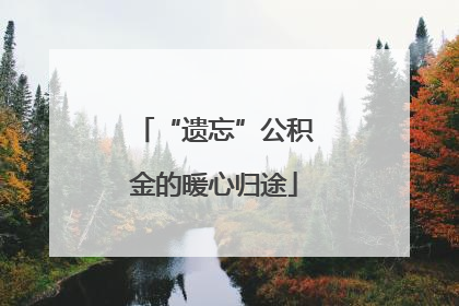 “遗忘”公积金的暖心归途