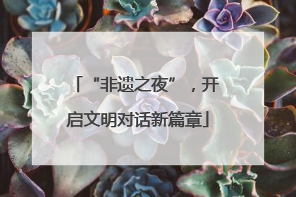 “非遗之夜”，开启文明对话新篇章