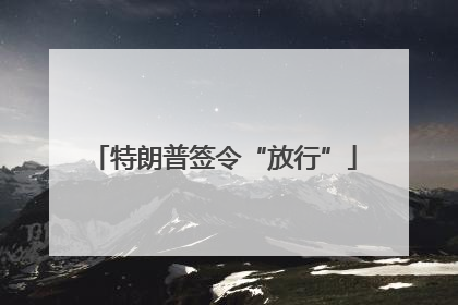 特朗普签令“放行”