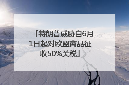 特朗普威胁自6月1日起对欧盟商品征收50%关税
