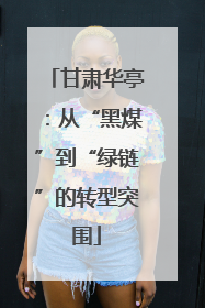 甘肃华亭：从“黑煤”到“绿链”的转型突围