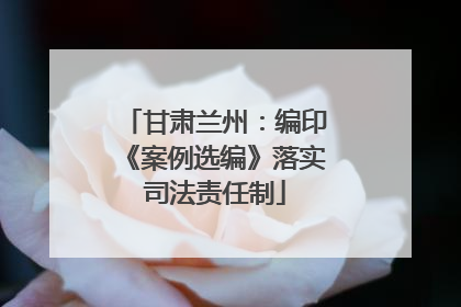 甘肃兰州：编印《案例选编》落实司法责任制