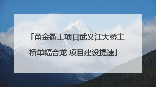 甬金衢上项目武义江大桥主桥单幅合龙 项目建设提速