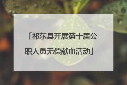 祁东县开展第十届公职人员无偿献血活动