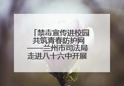 禁毒宣传进校园 共筑青春防护网——兰州市司法局走进八十六中开展禁毒宣传教育