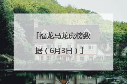福龙马龙虎榜数据（6月3日）