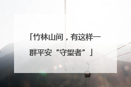 竹林山间，有这样一群平安“守望者”
