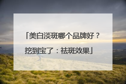 美白淡斑哪个品牌好？挖到宝了：祛斑效果