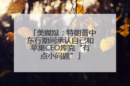 美媒爆：特朗普中东行期间承认自己和苹果CEO库克“有点小问题”