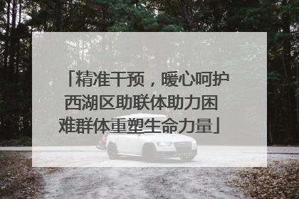 精准干预，暖心呵护 西湖区助联体助力困难群体重塑生命力量
