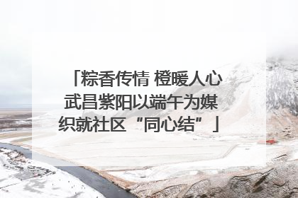 粽香传情 橙暖人心 武昌紫阳以端午为媒织就社区“同心结”