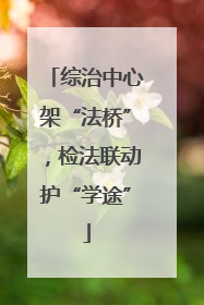 综治中心架“法桥”，检法联动护“学途”