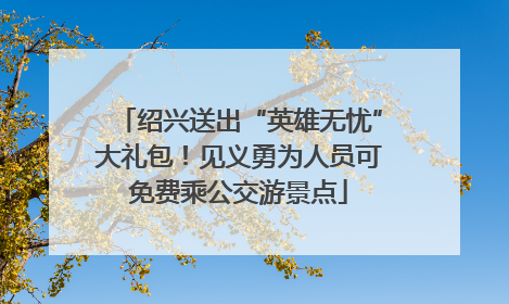 绍兴送出“英雄无忧”大礼包！见义勇为人员可免费乘公交游景点