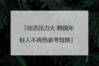 经济压力大 韩国年轻人不再热衷考驾照