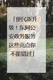 便民新升级！东阿公安政务服务这些亮点你不能错过