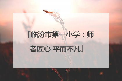 临汾市第一小学：师者匠心 平而不凡
