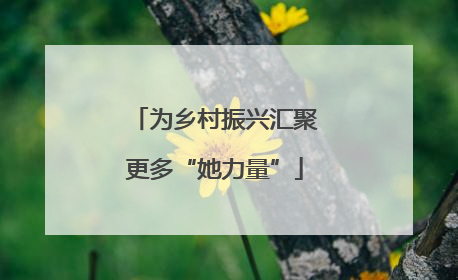为乡村振兴汇聚更多“她力量”