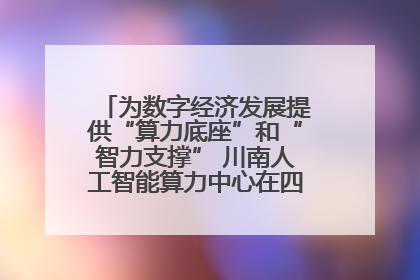 为数字经济发展提供“算力底座”和“智力支撑” 川南人工智能算力中心在四川泸州启动