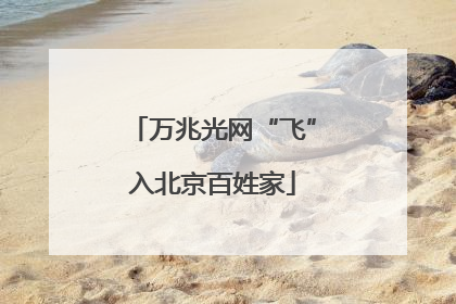 万兆光网“飞”入北京百姓家