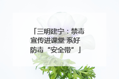 三明建宁：禁毒宣传进课堂 系好防毒“安全带”