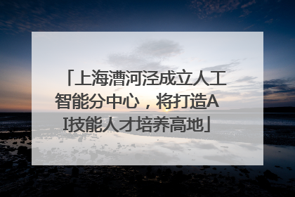 上海漕河泾成立人工智能分中心，将打造AI技能人才培养高地