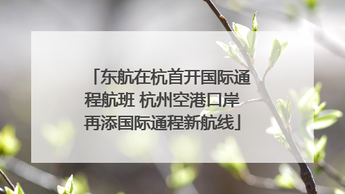 东航在杭首开国际通程航班 杭州空港口岸再添国际通程新航线