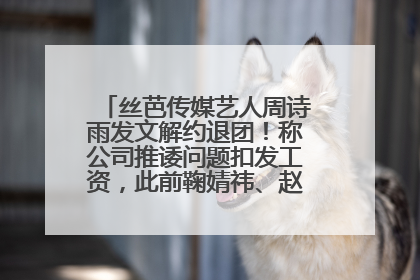 丝芭传媒艺人周诗雨发文解约退团！称公司推诿问题扣发工资，此前鞠婧祎、赵粤等多名艺人解约