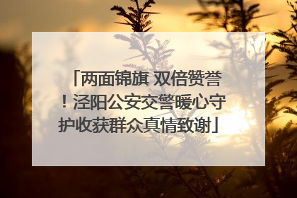 两面锦旗 双倍赞誉！泾阳公安交警暖心守护收获群众真情致谢
