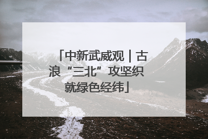中新武威观｜古浪“三北”攻坚织就绿色经纬