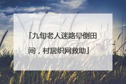 九旬老人迷路晕倒田间，村居织网救助