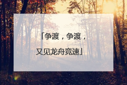 争渡，争渡，又见龙舟竞速