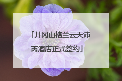 井冈山格兰云天沛芮酒店正式签约