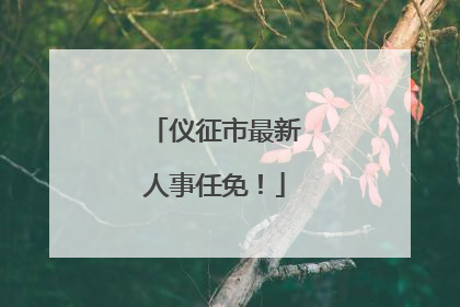 仪征市最新人事任免！