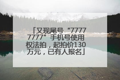 又现尾号“77777777”手机号使用权法拍，起拍价130万元，已有人报名