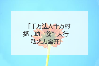 千万达人十万村播，助“荔”大行动火力全开