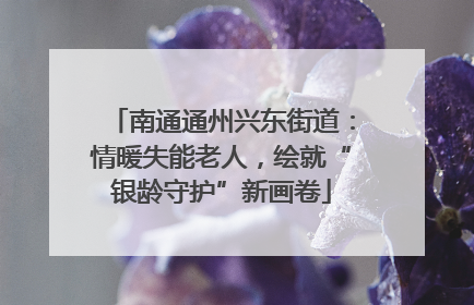 南通通州兴东街道：情暖失能老人，绘就“银龄守护”新画卷