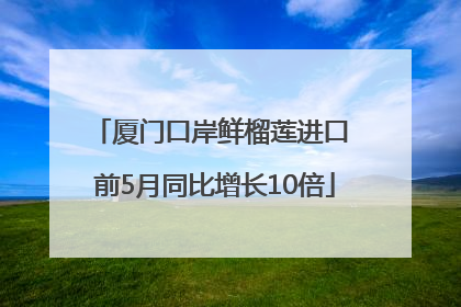 厦门口岸鲜榴莲进口 前5月同比增长10倍