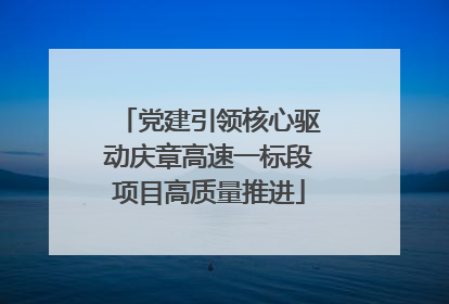 党建引领核心驱动庆章高速一标段项目高质量推进