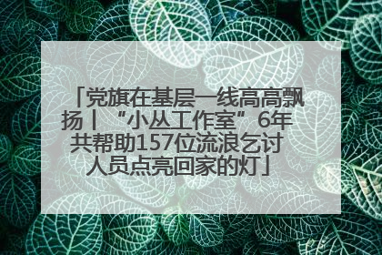 党旗在基层一线高高飘扬丨“小丛工作室”6年共帮助157位流浪乞讨人员点亮回家的灯
