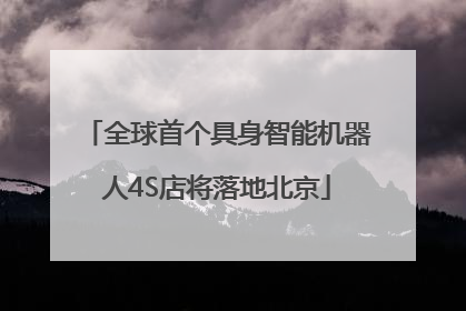 全球首个具身智能机器人4S店将落地北京