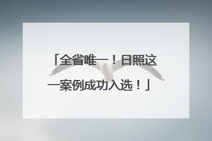全省唯一！日照这一案例成功入选！
