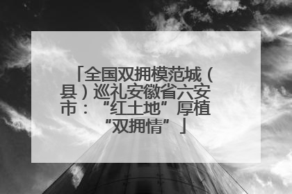 全国双拥模范城（县）巡礼安徽省六安市：“红土地”厚植“双拥情”