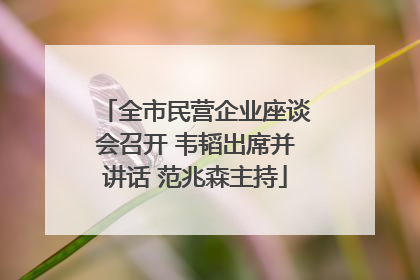 全市民营企业座谈会召开 韦韬出席并讲话 范兆森主持