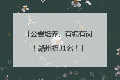 公费培养、有编有岗！赣州招31名！