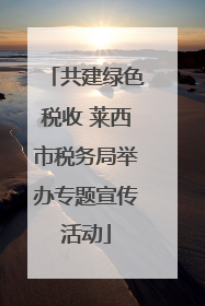 共建绿色税收 莱西市税务局举办专题宣传活动
